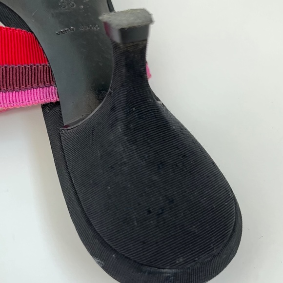 Prada Designer Black Mule Kitten Heel with Pink & Red Ribbon and Bow IT 36 - Picture 10 of 11